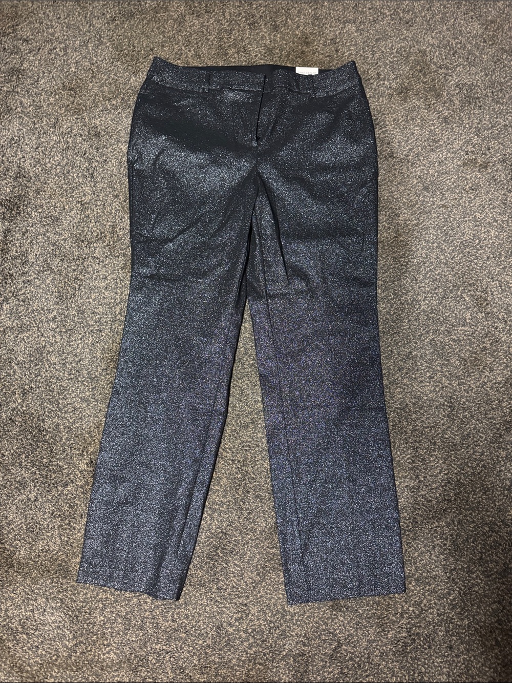 New Lane Bryant Sparkle Straight Leg Pants Black with Silver Lurex 18 18W Slacks